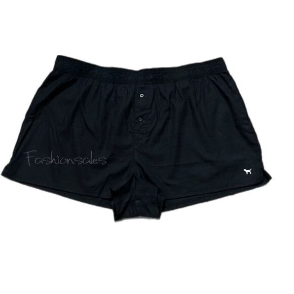 Victorias Secret Pink Set oversized Tank top XL & logo waist shorts black XXL - Picture 8 of 9